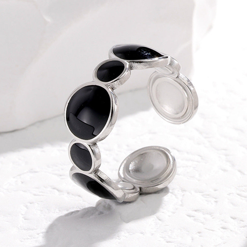 Wholesale Stainless Steel Ring Geometric Minimalist Style Adjustable Opening Women S Fashion Jewelry Accessory
