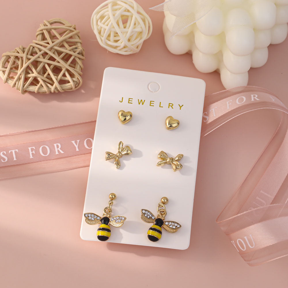 Wholesale Oil-dripping fruit and bee earring