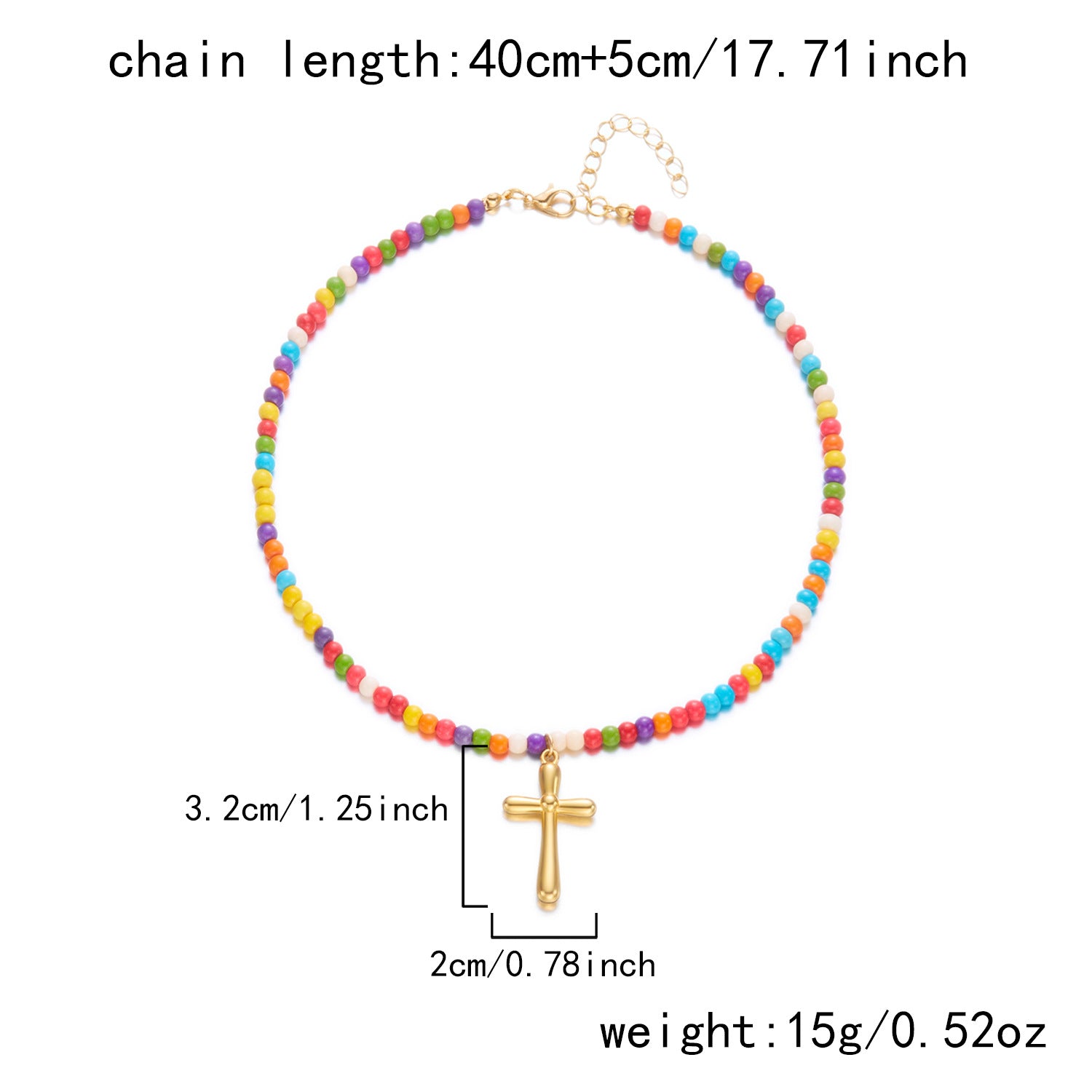 Wholesale  cross  natural stone beads stainless steel pendant necklace