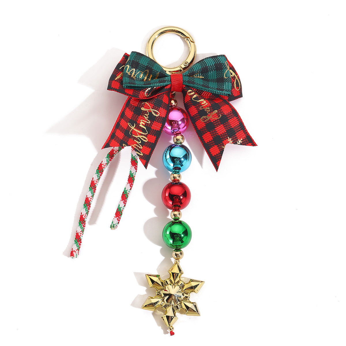 Wholesale acrylic beaded letter Christmas keychain