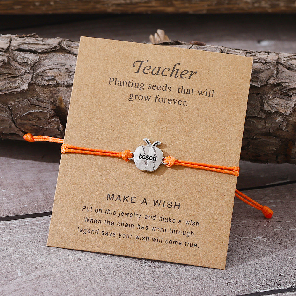 Wholesale Apple Color Wax Rope Bracelet Braided Card Jewelry ACC-BT-zhiyu001