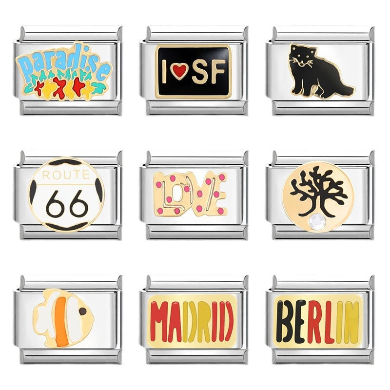 Wholesale Italian Charm Bracelet 9mm DIY Splicing Removable Stainless Steel Composable Bracelet