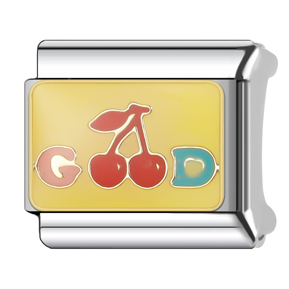 Wholesale Italian Charm Bracelet 9mm DIY Splicing Fruit and Vegetable Series  Stainless Steel Composable Bracelet