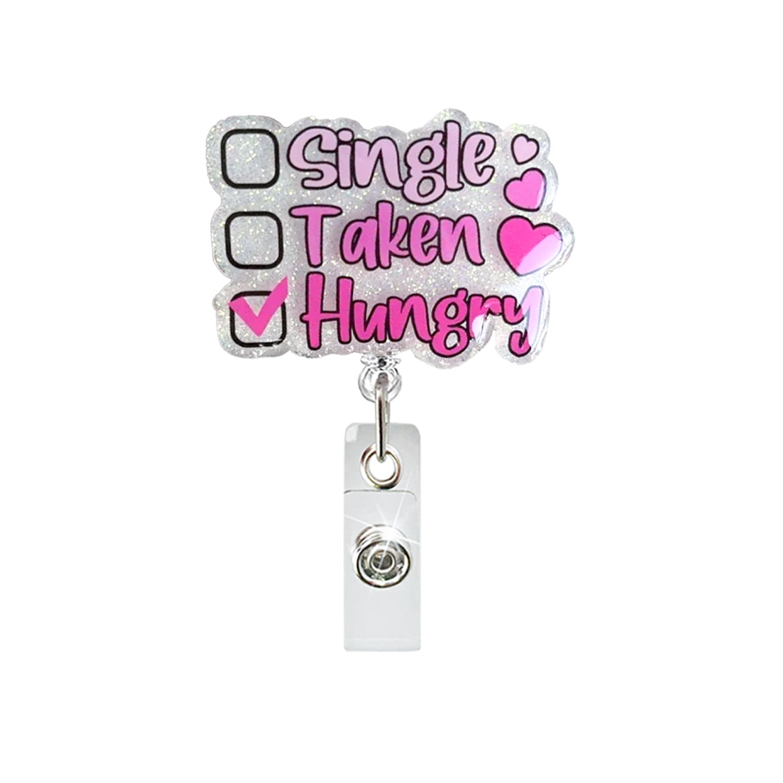 Wholesale Valentine' s Day  love letter heart-shaped acrylic Badge Reels