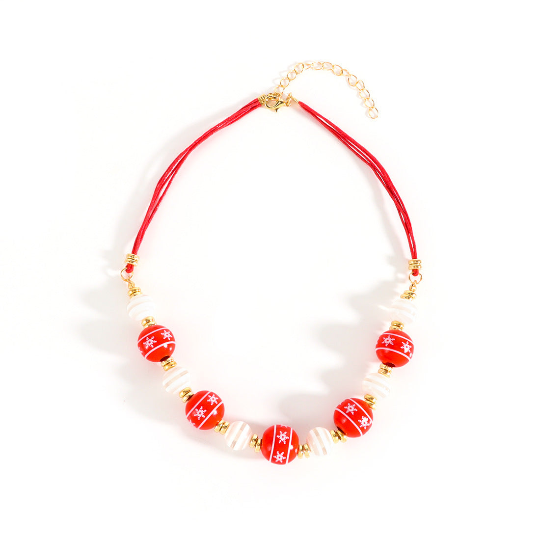 Wholesale Christmas Necklace  Chain Red Green White Beaded Necklaces