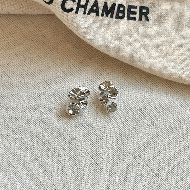 Wholesale Frosted Silver Copper Flower Geometric Ear Clips Fashion Accessory Gift