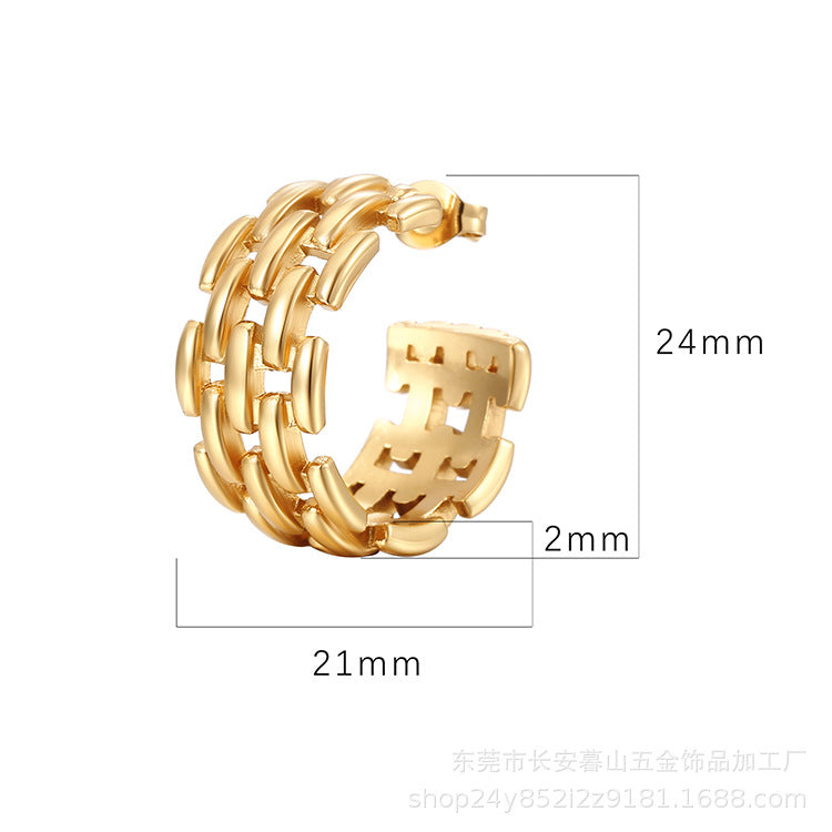 Wholesale  18K Gold Stainless Steel Earrings  Geometric  Irregular Earrings