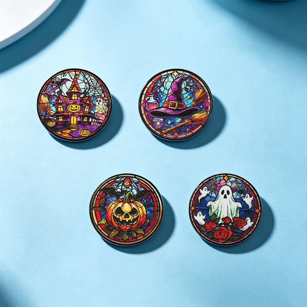 Wholesale  Themed Brooches Zinc Alloy Pumpkin Ghost And Haunted House Lapel Pins