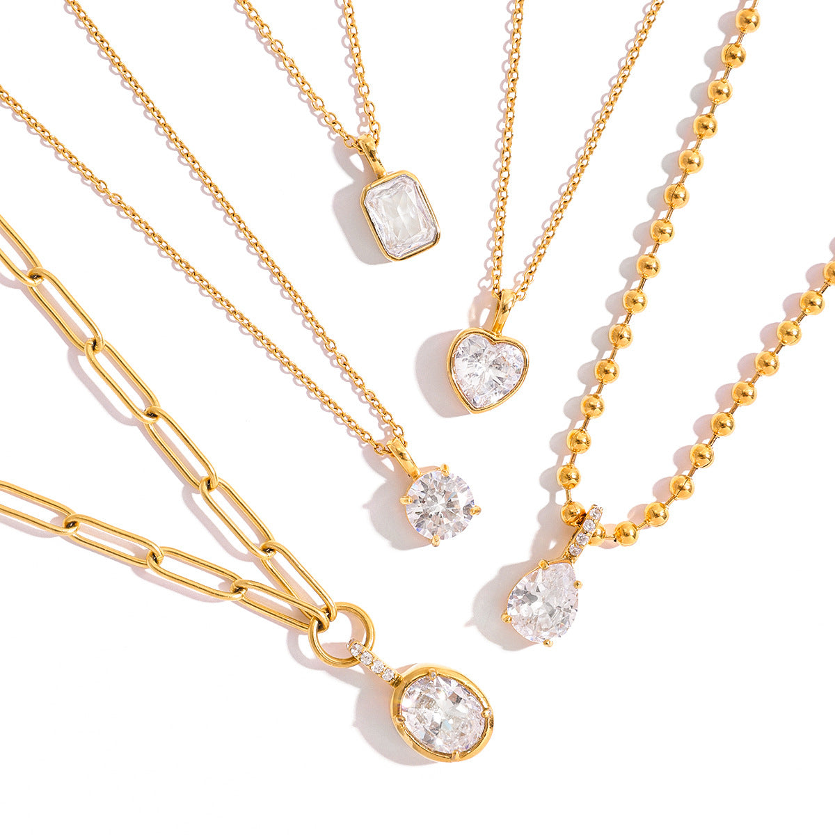 Wholesale Stainless Steel Zircon Necklace Fashion Jewelry Accessory Gift
