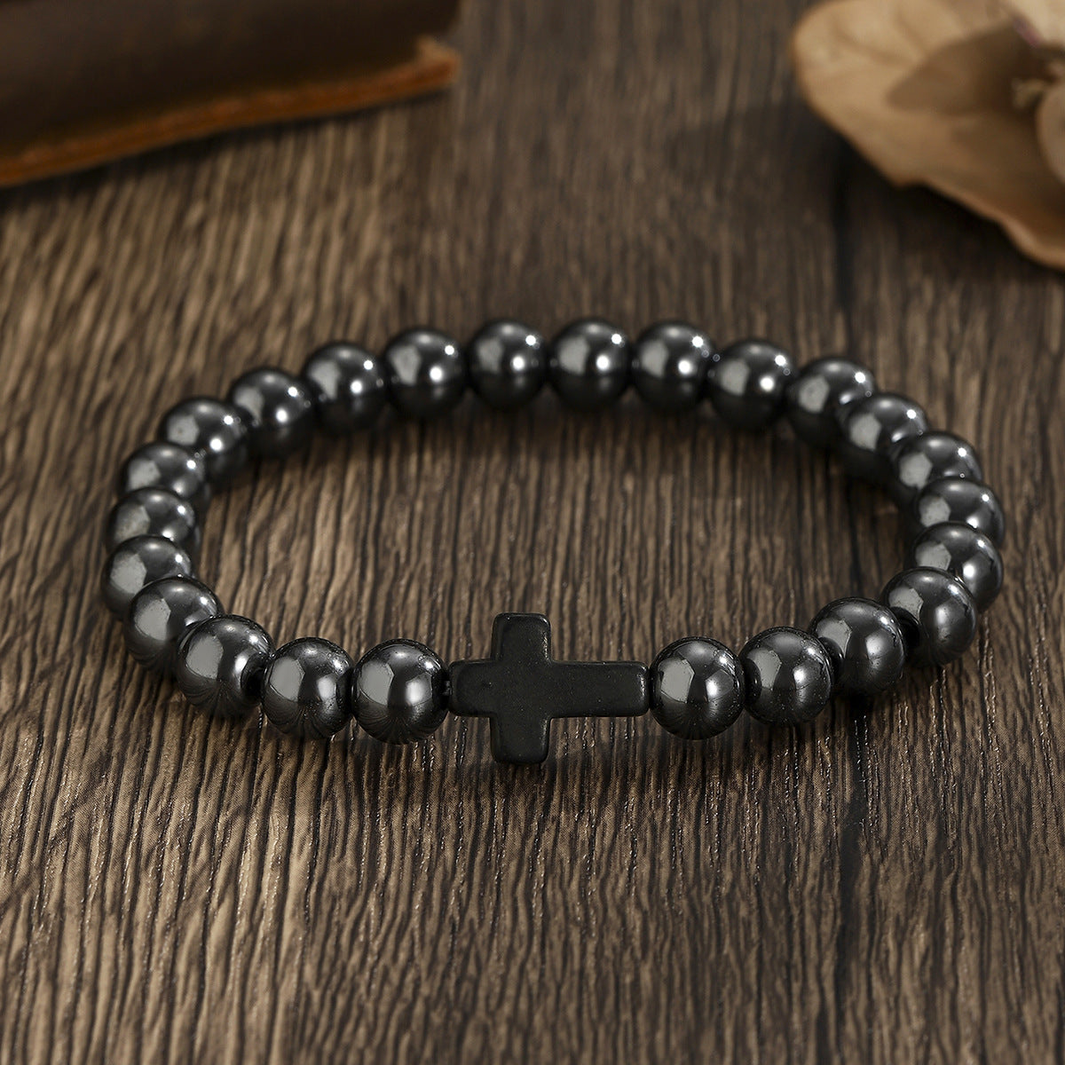 Wholesale Turquoise Volcanic Stone Black Gallstone Beaded Elastic Bracelet