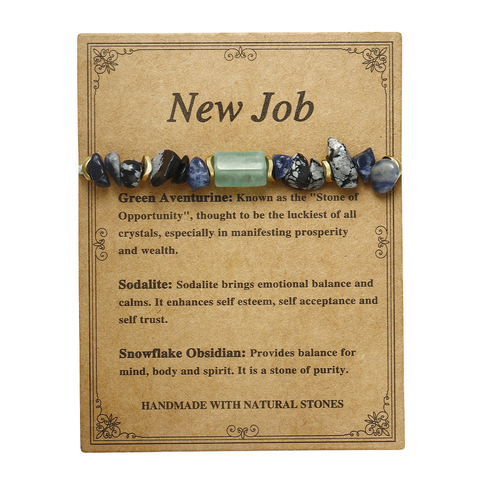 Wholesale Columnar green aventurine sodalite crushed stone combination crystal bracelet
