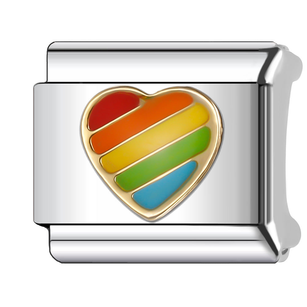 Wholesale Italian Charm Bracelet 9mm DIY Splicing Creative Pattern Stainless Steel Composable Bracelet