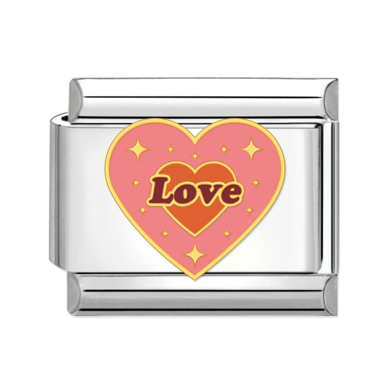 Wholesale Italian beaded bracelet 9mm DIY splicing detachable love stainless steel combinable bracelet