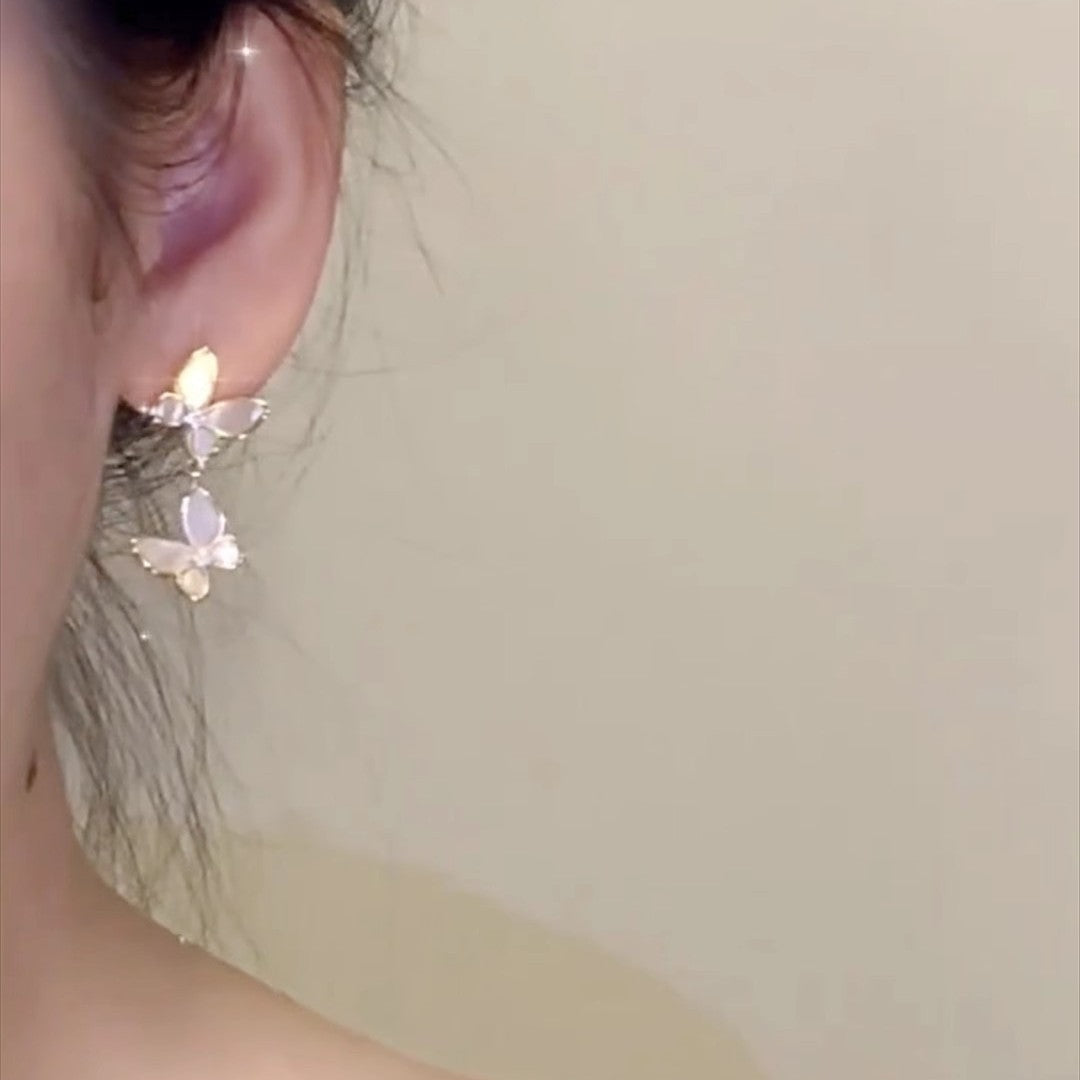 Wholesale Pearl Earrings  Butterfly Long Tassel Earrings