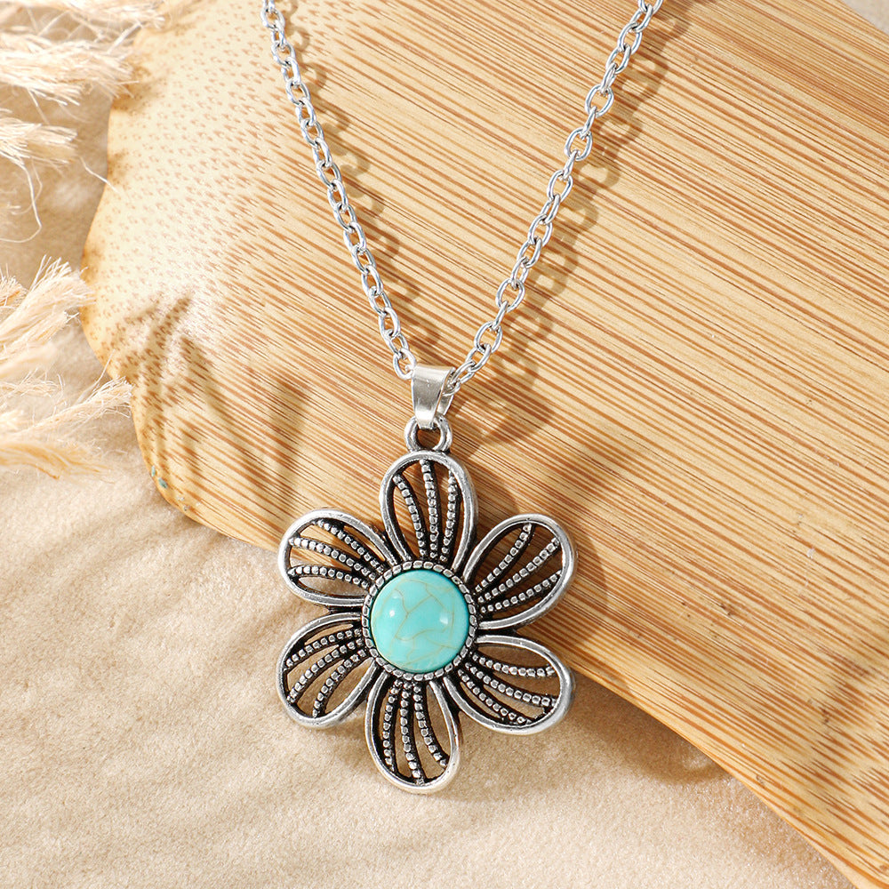 Wholesale Bohemian Heart Drop Pendant Necklace - Ethnic Style Zinc Alloy Inlay for Everyday Fashion Accessory