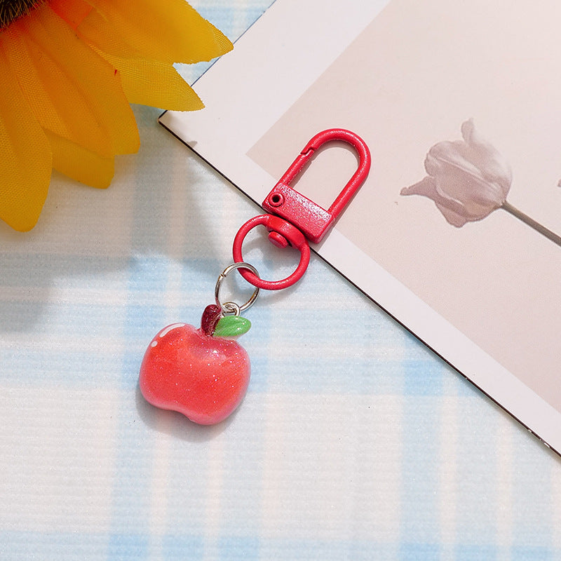 Wholesale Pastoral Style Resin Fruit Keychain Backpack Pendant Trendy Fashion Accessory Gift