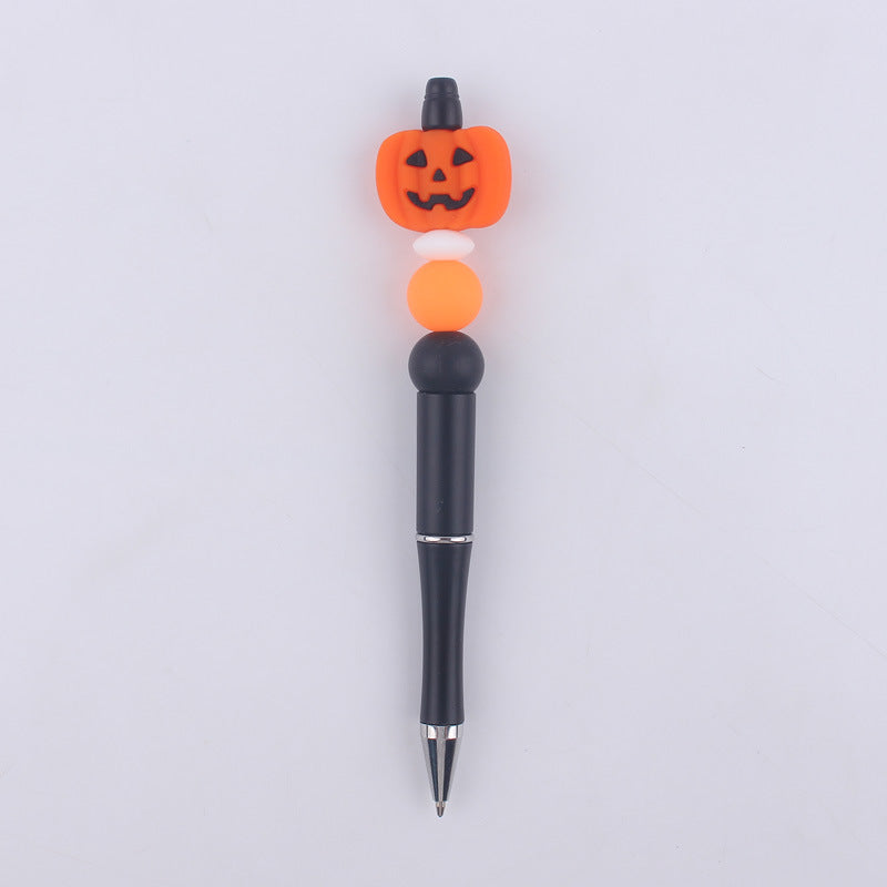 Wholesale  Halloween Pumpkin spider silicone  beaded pen