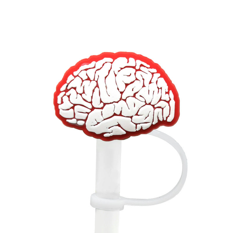 Wholesale 10pcs New Medical Dust Plug Cute Cartoon Straw Cover Straw Tube Cap ACC-SCR-YiBang003