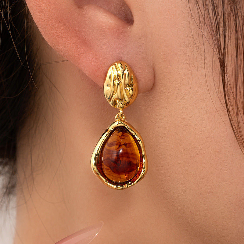 Wholesale Titanium Steel Gold Plated Vintage Drop Earrings for Women Stylish Jewelry Accessory