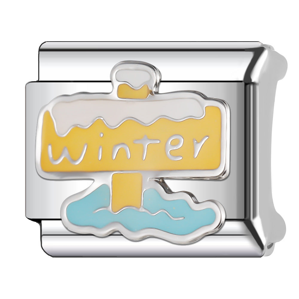 Wholesale Italian Charm Bracelet 9mm DIY Splicing Stainless Steel Christmas Elements Composable Bracelet