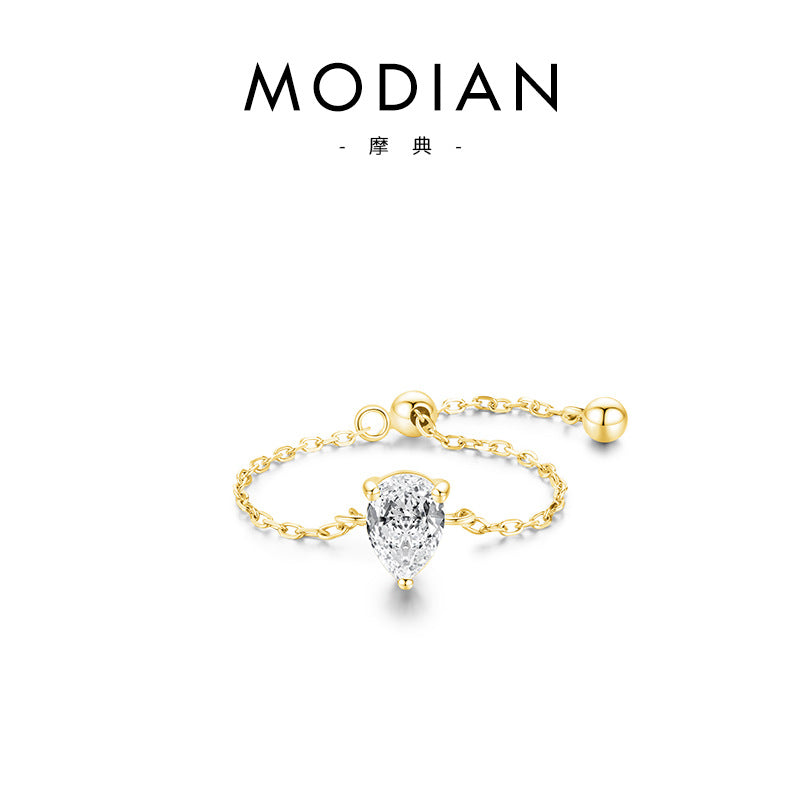 Wholesale S925 Silver Zircon Ring Open Adjustable Ring ACC-RS-MoDian004