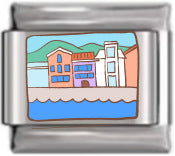 Wholesale Italian Charm Bracelet 9mm DIY Splicing Coffee Villa Stainless Steel Composable Bracelet