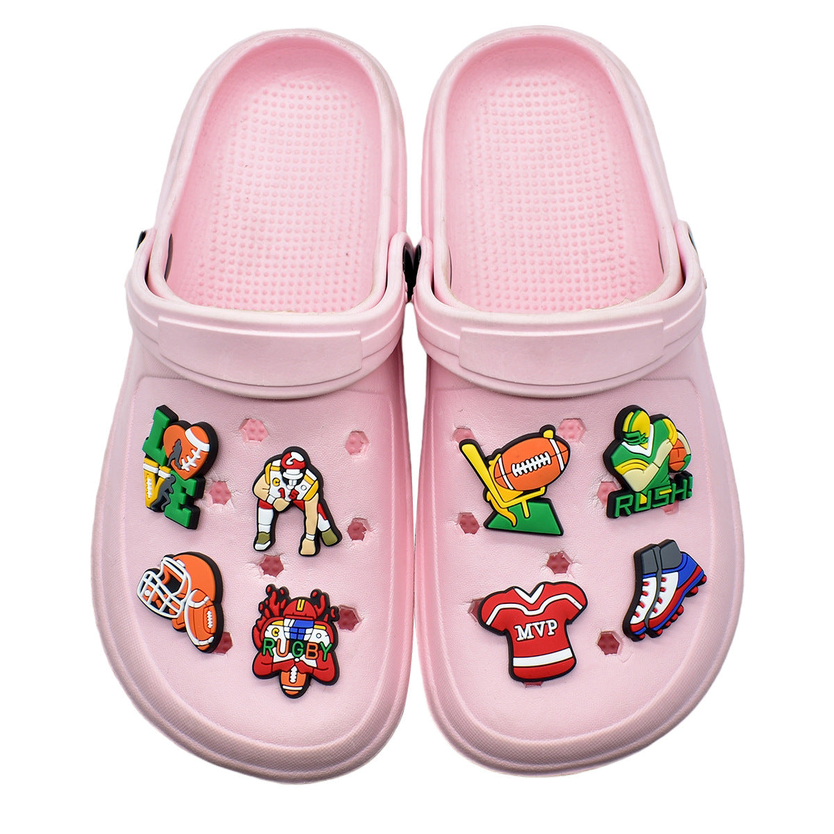 Wholesale Random 100pcs floral clogs PVC Soft Rubber Shoe Buckle Decoration