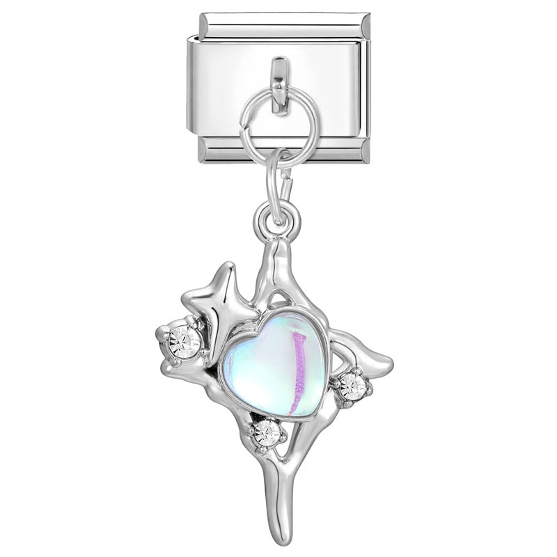 Wholesale Charms module handmade colored diamond pendant personalized butterfly moon DIY module bracelet