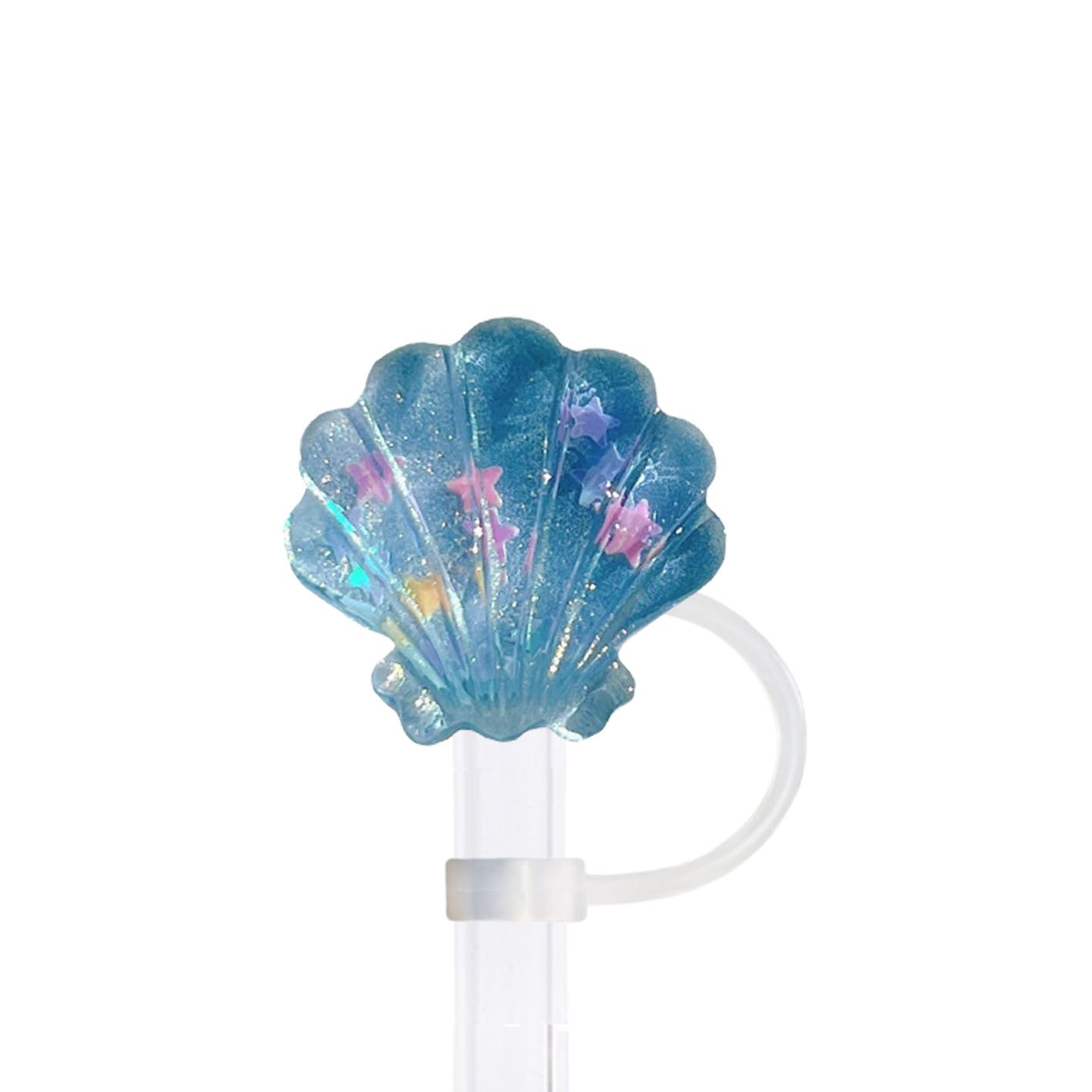 Wholesale Random 100pcs Shell resin 10mm Straw Cover Straw Tube Cap