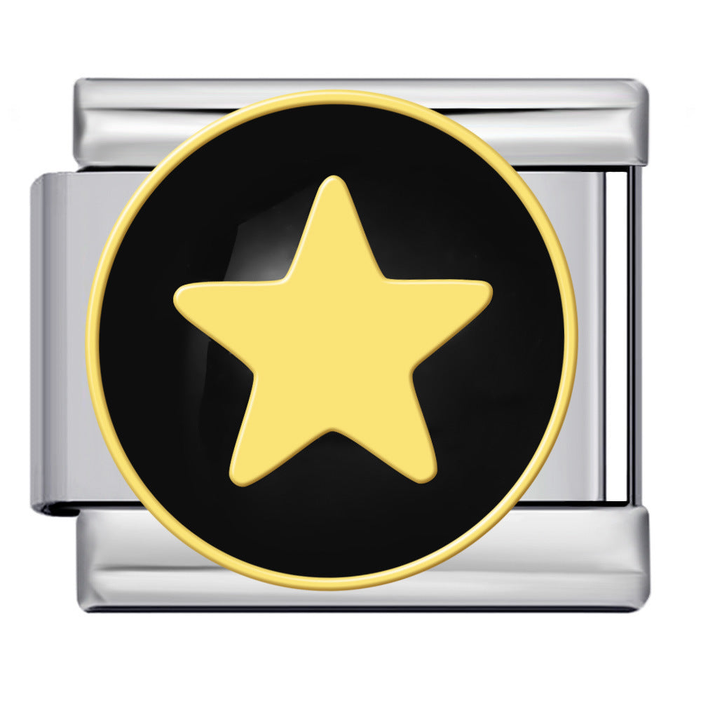 Wholesale Italian modularCircular pattern titanium steel welding dripping bracelet DIY