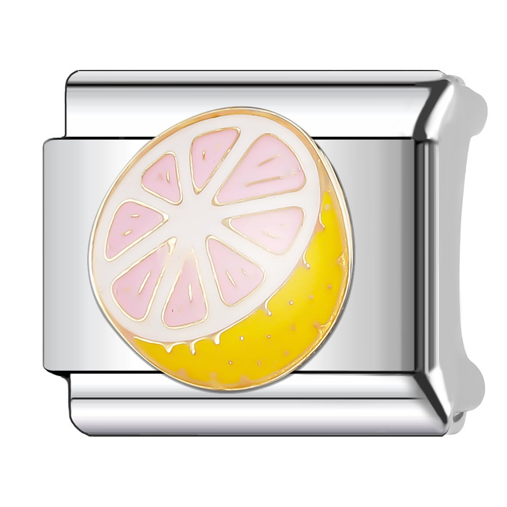 Wholesale Italian Charm Bracelet 9mm DIY Splicing Fruit and Vegetable Series  Stainless Steel Composable Bracelet