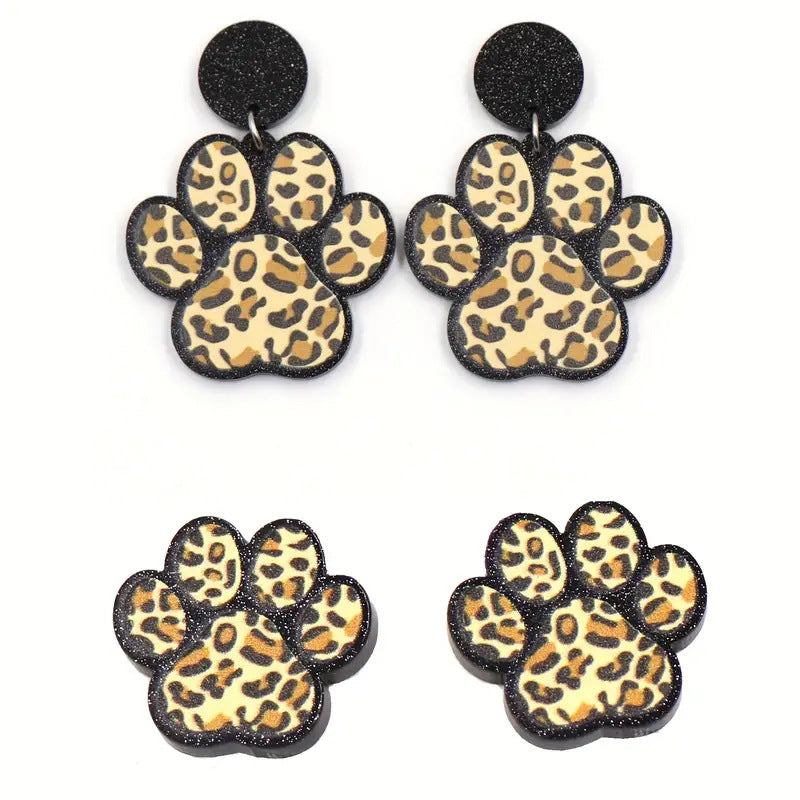 Wholesale leopard print cat claw acrylic earrings ACC-ES-AnDao001