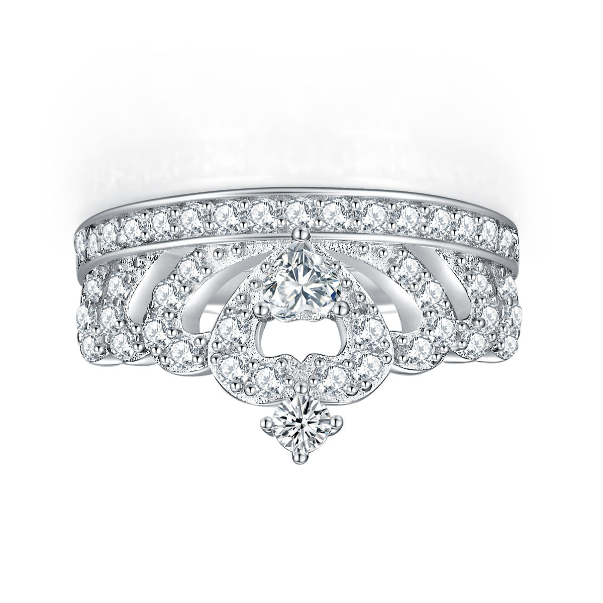 Wholesale  s925 sterling silver crown zircon women's ring
