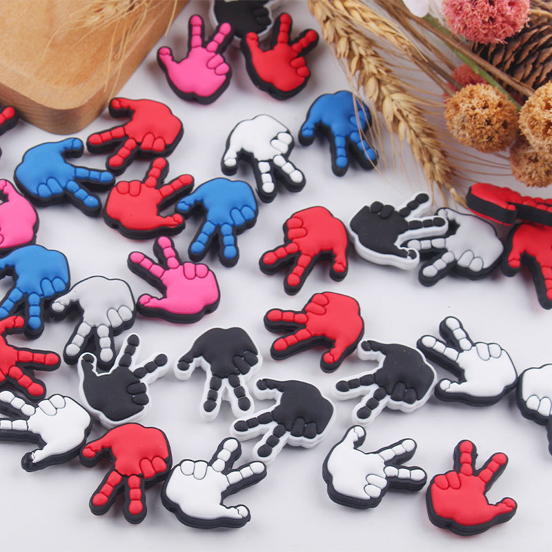 Wholesale 5pcs Cartoon Palm Silicone Focal Beads ACC-BDS-GuangTian037