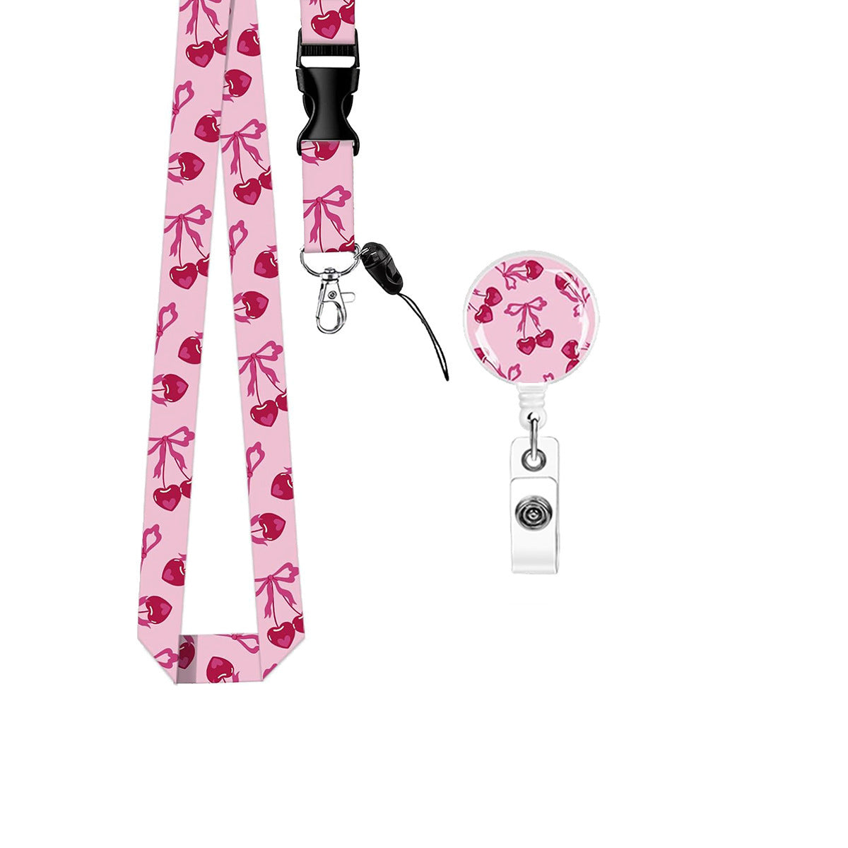 Wholesale Easy-open retractable buckle  sweet pink Badge Reels