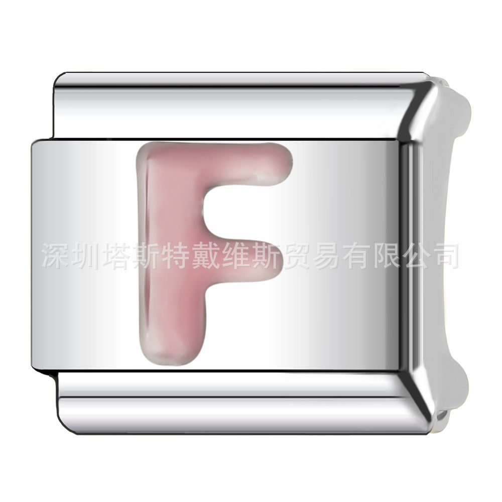 Wholesale 9mm Italian Charm Starter Bracelets DIY square Single Section Creative Stainless Steel Composable Bracelet
