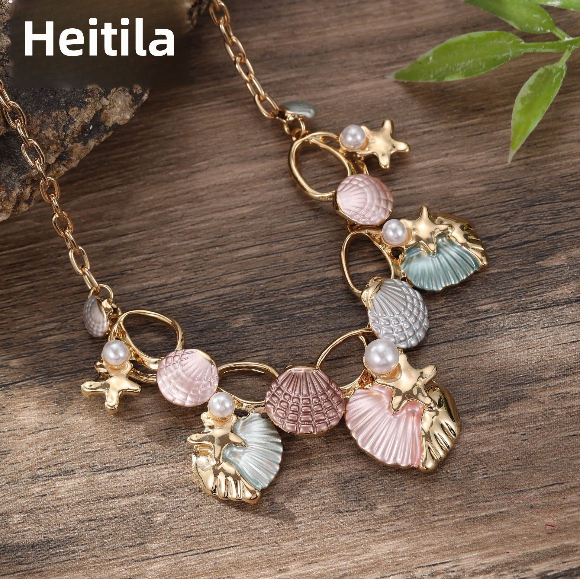 Wholesale Colorful Starfish Shell Necklace Beachy Fresh Zinc Alloy Ocean Theme Necklaces