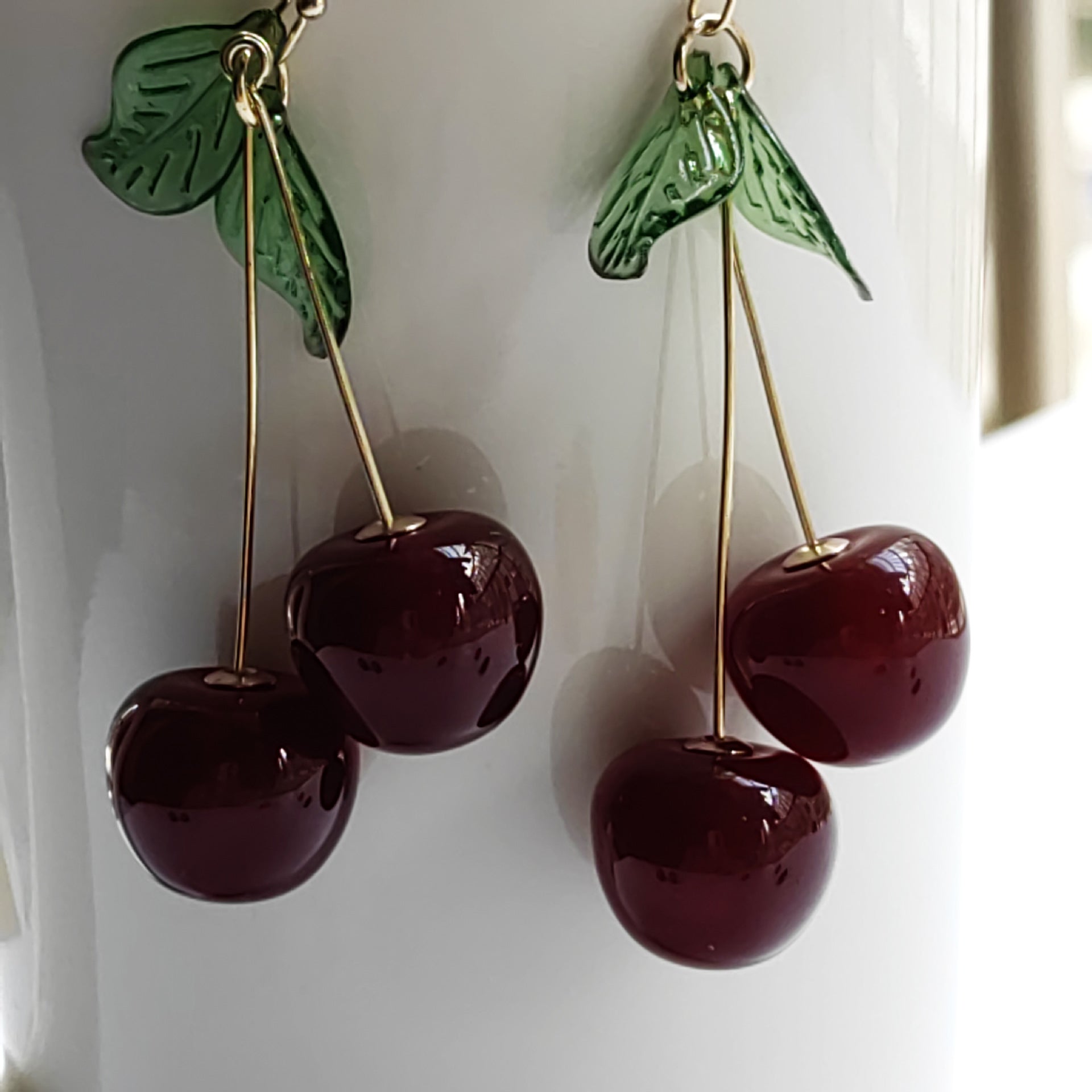 Wholesale Fruit Cherry Earrings Sweet and Cute Accessories Cute Earrings ACC-ES-Mindin004