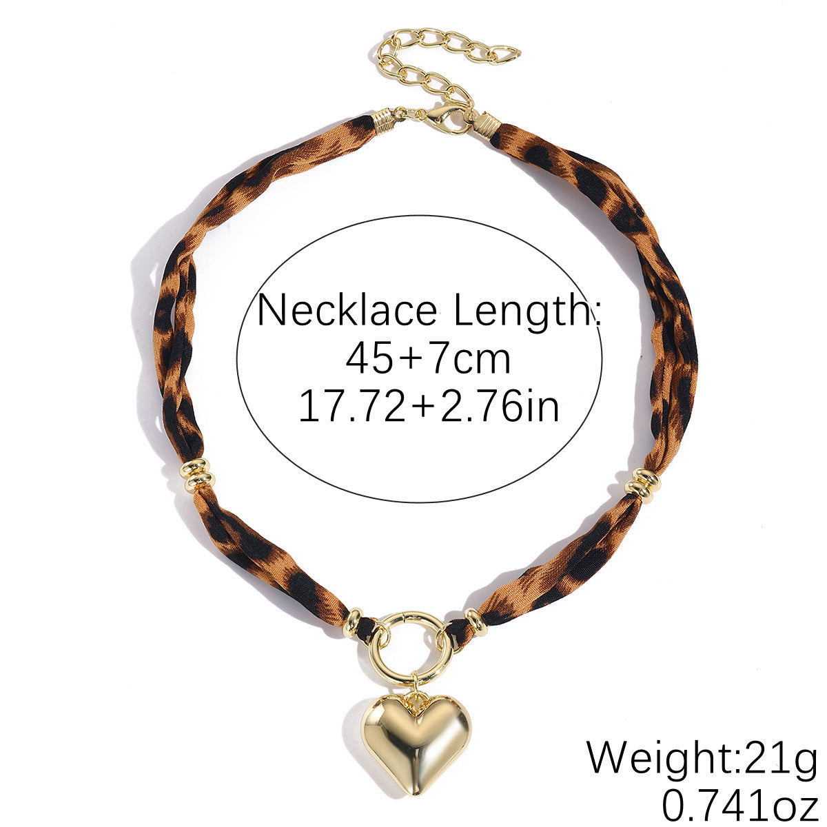 Wholesale Niche Design Leopard Print Necklace Alloy Pendant Retro High-End Silk f Leopard Print Necklace