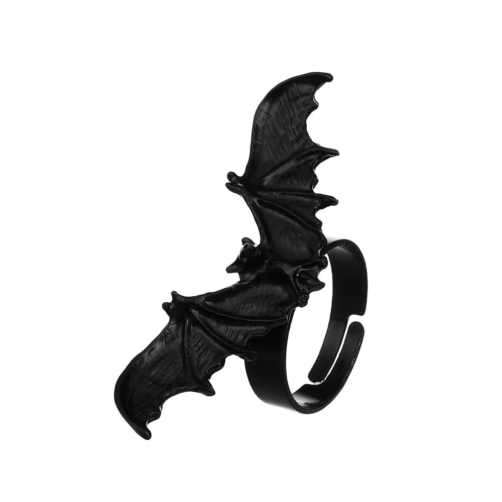 Wholesale Alloy Gothic Bat Open Ring Dark  Jewelry Accessory Unisex