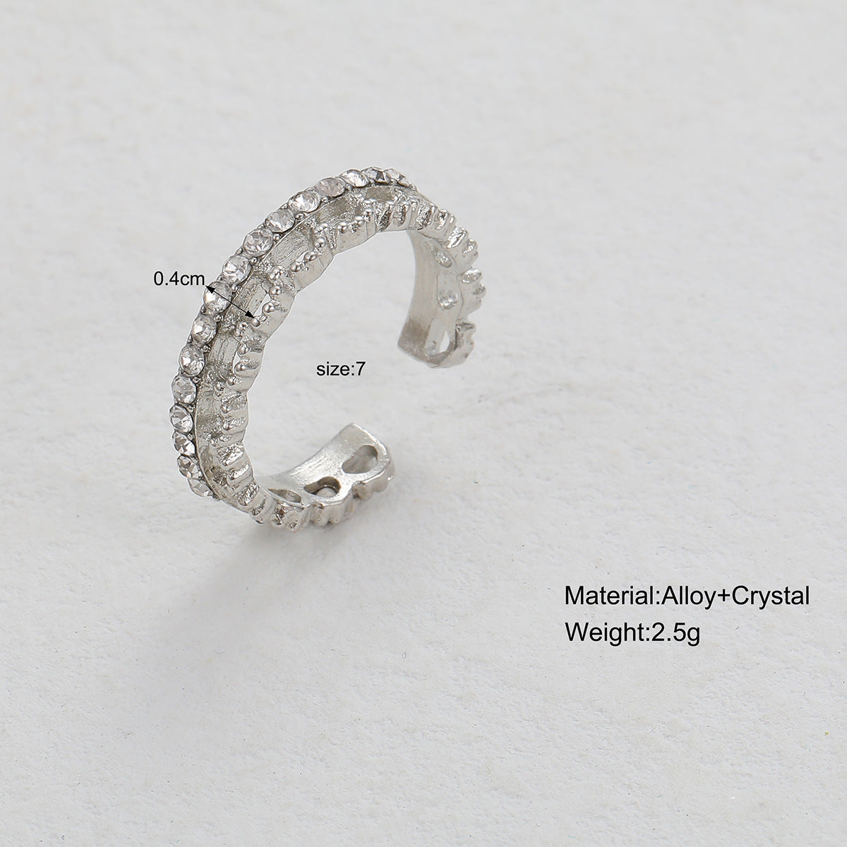 Wholesale Heart-shaped adjustable zircon ring