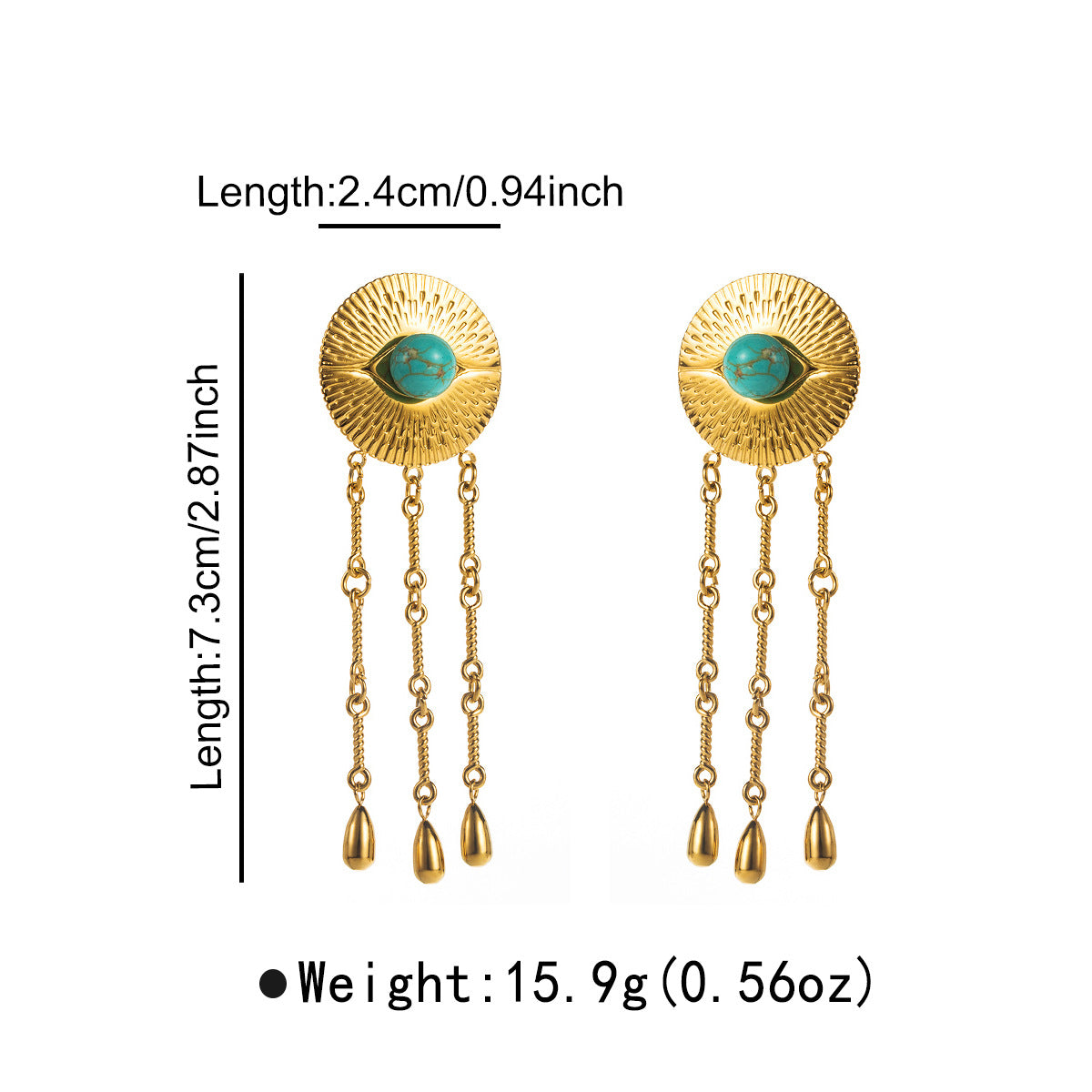 Wholesale Simple Style Versatile Tassel Earrings for Women  Turquoise Earrings for Women