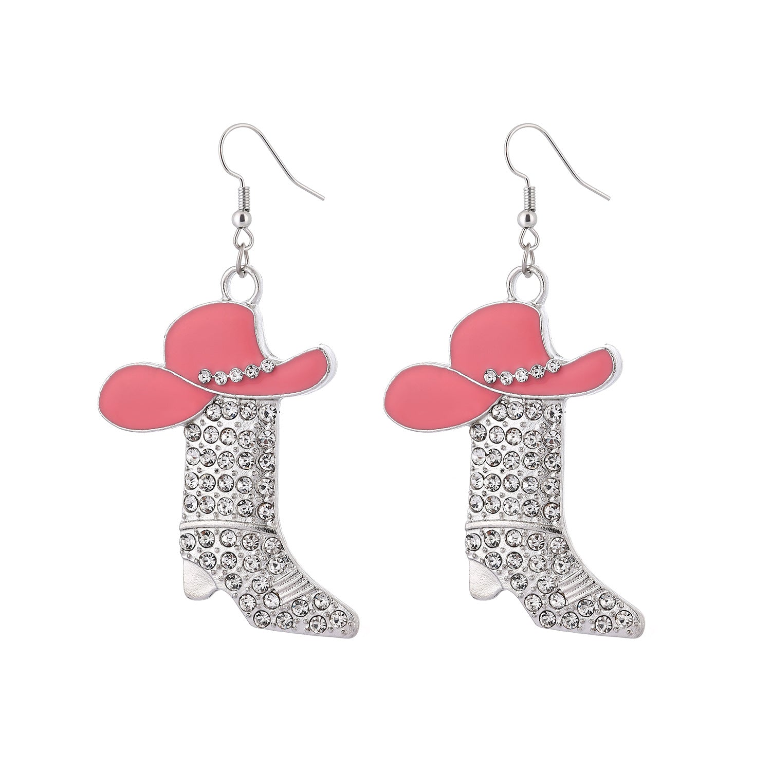 Wholesale western boots pendant earrings creative full diamond earrings