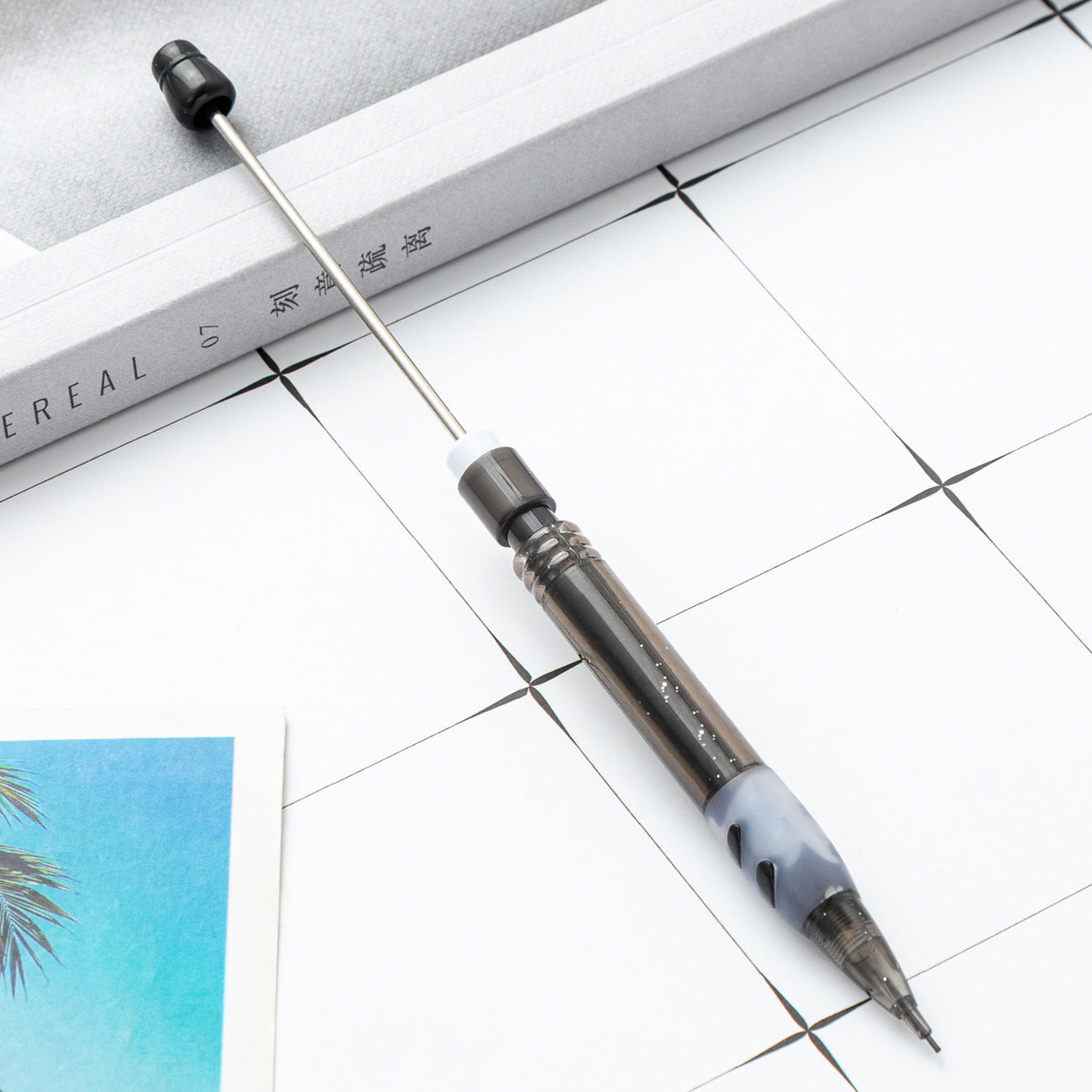 Wholesale Beadable Pencil 0.5mm Automatic Pencil DIY Beaded Plastic Pen ACC-PN-JinBN017