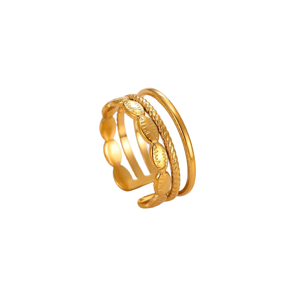 Wholesale Titanium Steel Vacuum Plated Stackable Rings Stylish Jewelry Accessory for Resale or Gift