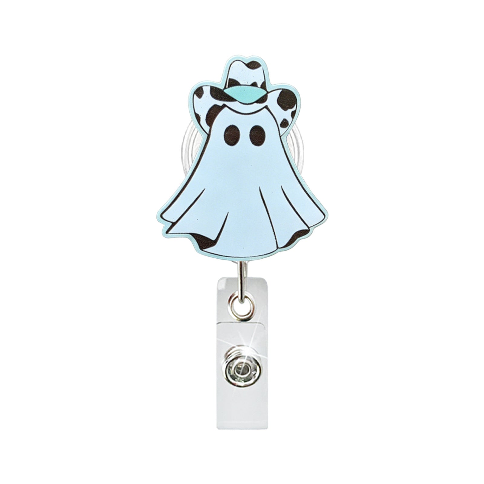 Wholesale Acrylic Ghost  Badge Reel Retractable ID Holder Gift