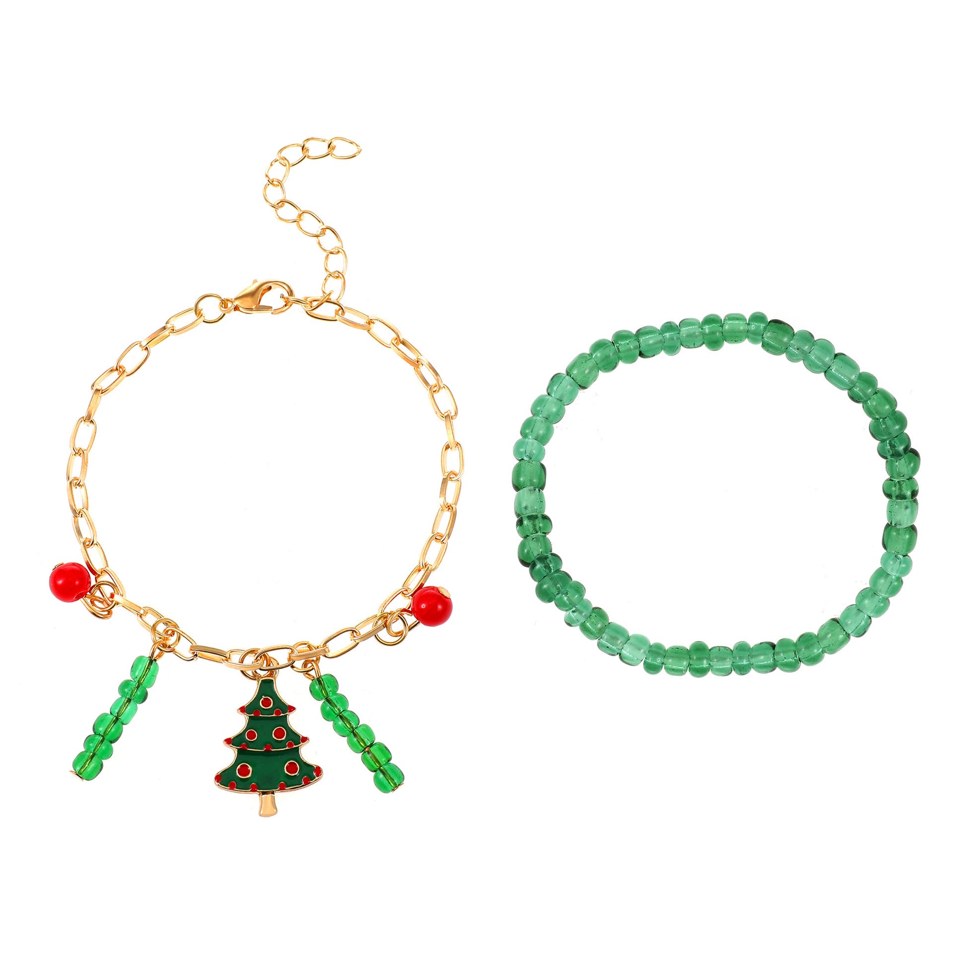 Wholesale Christmas Tree Beaded Bracelet Set ACC-BT-Tiangao002