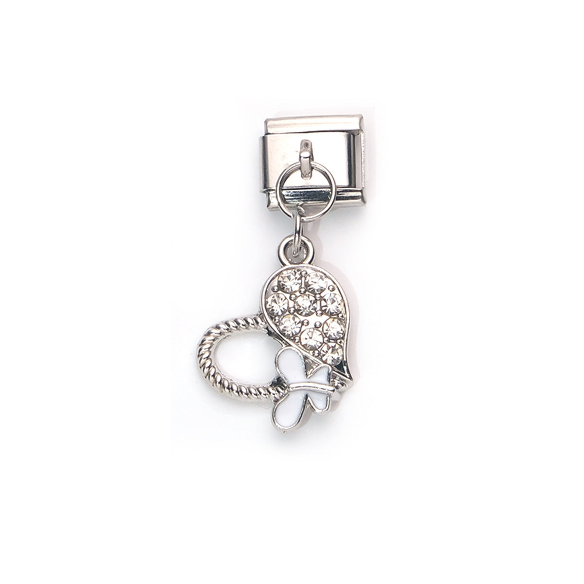 Wholesale 10pcs Italian Charm Bracelet 9mm DIY Splicing Heart Butterfly Pendant Stainless Steel Composable Bracelet