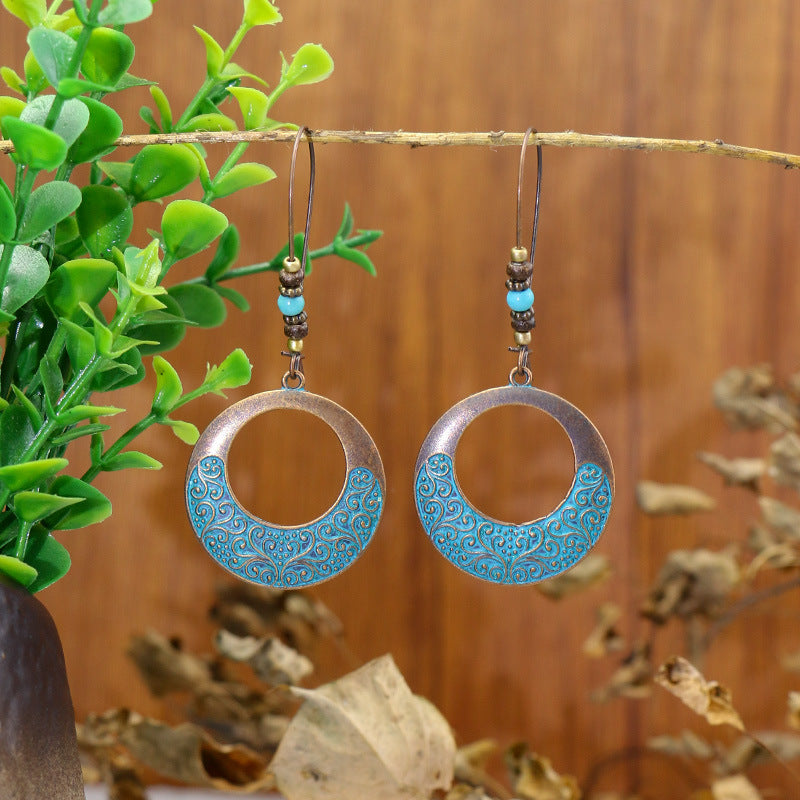 Wholesale Bohemian hippie earrings fashion alloy long exaggerated earrings retro nostalgic female earrings ear jewelry