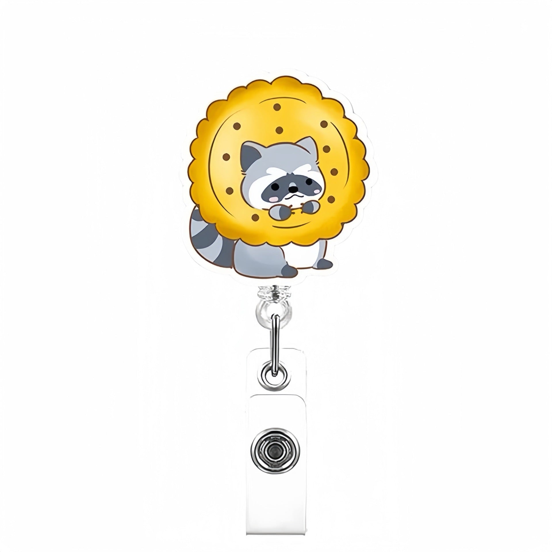 Wholesale Funny Raccoon Badge Reels Keychains